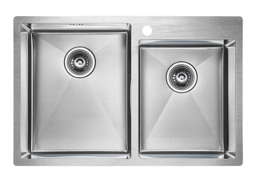 Мойка для кухни Paulmark Helfer PM237851 78 см с двумя чашами - фото 1
