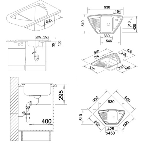 Мойка для кухни Blanco Tipo 9 E 93 см сталь матовая - фото 3
