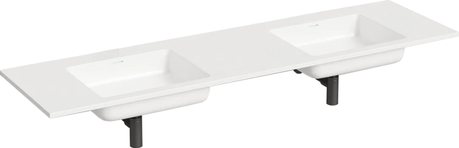 Раковина Salini Onda 180 см 2 чаши, белый матовый - фото 1