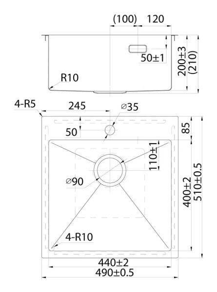 Мойка для кухни IDDIS Haze 49 см нержавеющая сталь - фото 2