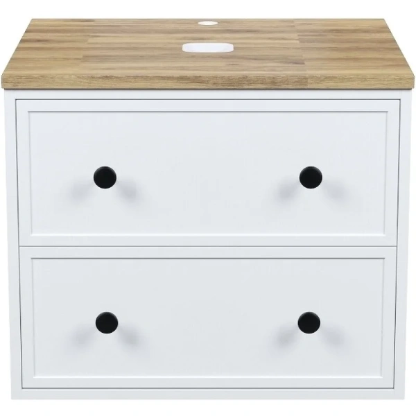 Тумба под раковину подвесная IDDIS Torr 60 см белая/дуб верона