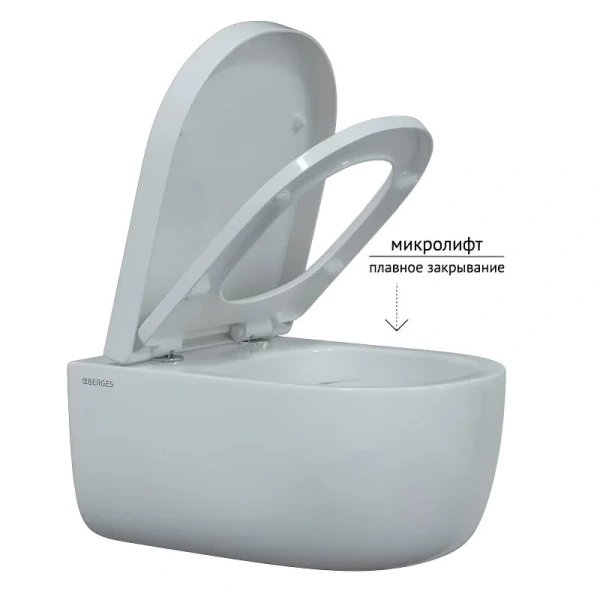 Унитаз подвесной BERGES Ego с микролифтом, круглой формы - фото 9