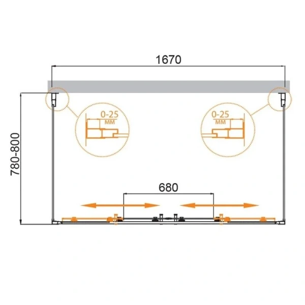 Душевой уголок Cezares Molveno 170х80 см прозрачное стекло - фото 2