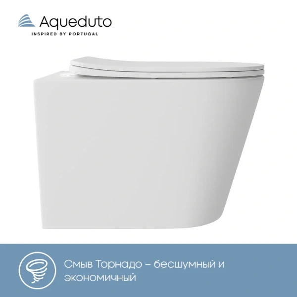 Унитаз подвесной Aqueduto CONE Plus белый матовый, фарфор, керамика - фото 8
