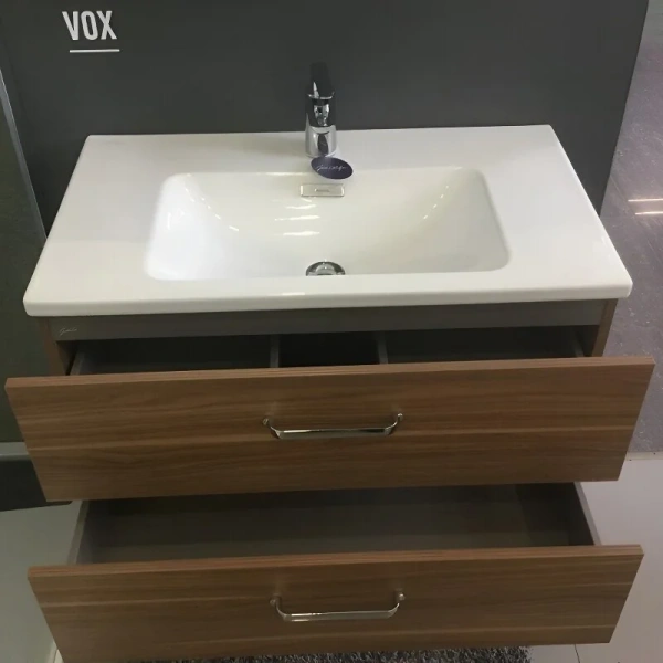 Тумба с раковиной подвесная Jacob Delafon Vox EB2078-R1 80 см с ящиками, современная, hi-tech - фото 3