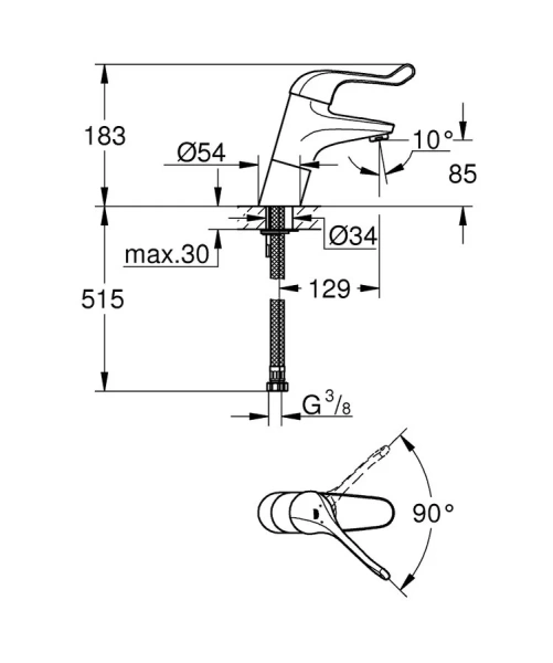 Смеситель для раковины Grohe Euroeco Special 32790000 - фото 2