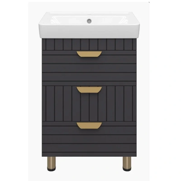 Тумба под раковину напольная Brevita Gloster 60 см графит