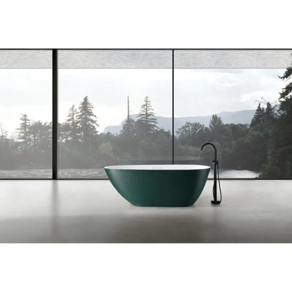 Ванна из искусственного камня Abber Dortmund 170x75 см темно-зеленая матовая, современныe, hi-tech - фото 3