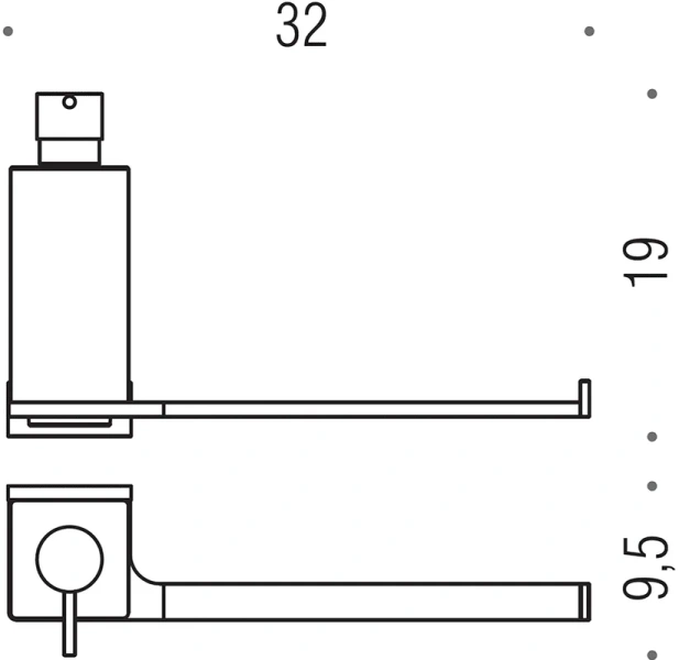 Полотенцедержатель с дозатором для мыла Colombo Look черный матовый, современные, hi-tech - фото 2