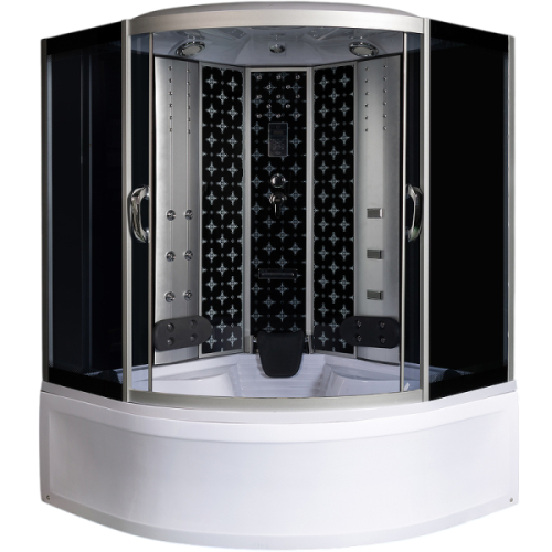 Душевой бокс River Temza 150x150 см с поддоном стекло тонированное - фото 1