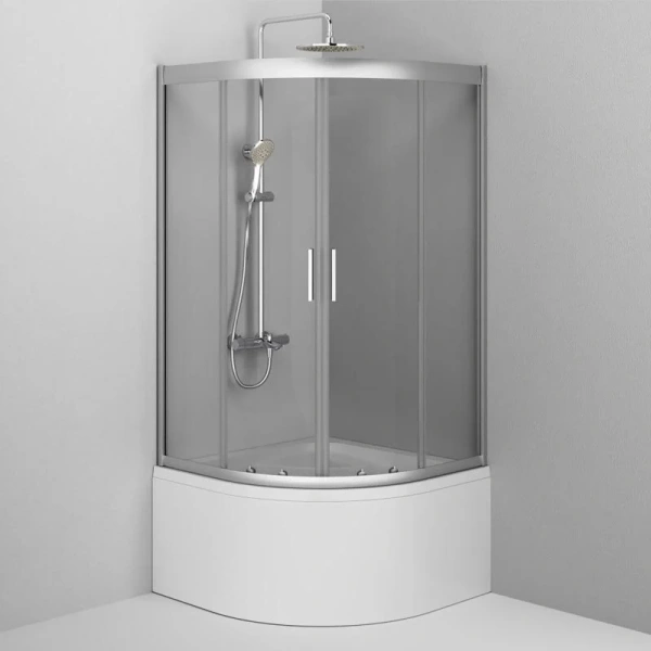 Душевой уголок Am.Pm Gem 90х90 см профиль матовое серебро, прозрачные - фото 8