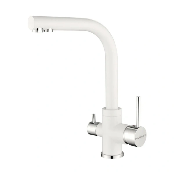Смеситель для кухни Paulmark Essen белый матовый - фото 1