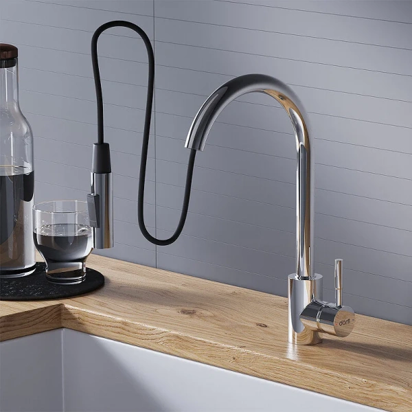 Смеситель для кухни Dorff Logic D30075 с вытяжным изливом - фото 4