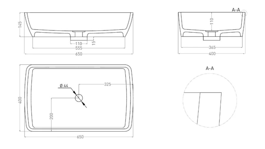 Раковина Salini Gloria 11 65 см накладная - фото 2