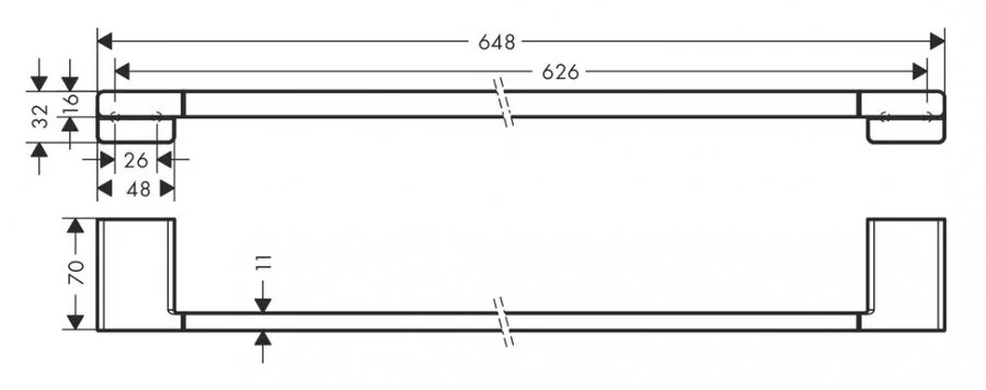 Полотенцедержатель Hansgrohe AddStoris черный матовый, современные, hi-tech - фото 2
