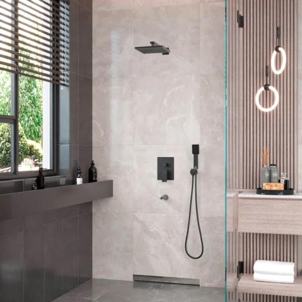 Душевой комплект BERGES Ventas черный матовый, душевые комплекты, наборы - фото 2