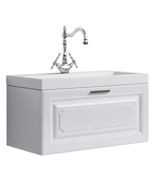 Тумба с раковиной подвесная Aqwella Empire Emp.01.08/W 80 см с выдвижным ящиком
