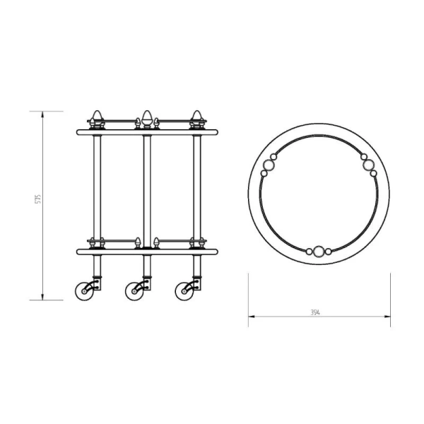 Столик на колёсиках Migliore Elisabetta бронза - фото 2
