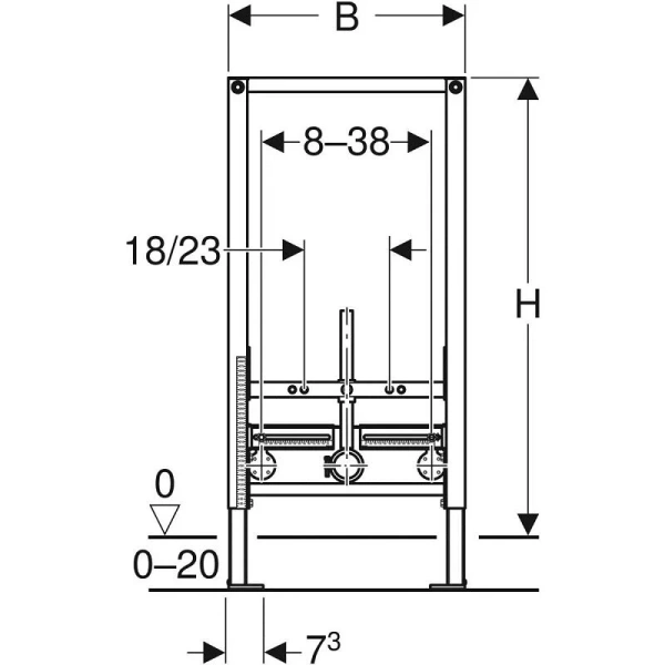 Инсталляция для биде (монтажный элемент) Н98 Geberit Duofix, для биде - фото 2