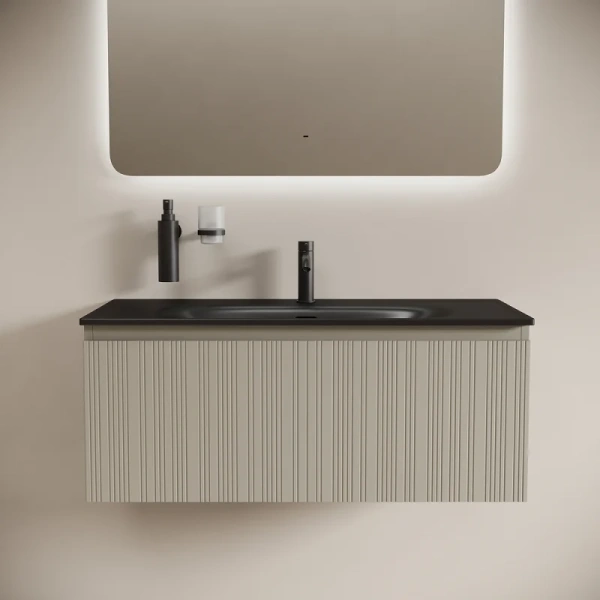 Тумба под раковину подвесная Sancos Code 100 см серая платина index_1 - фото 10