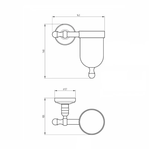 Стакан для ванной Migliore Mirella 17 для освежителя воздуха, классические, ретро, декорированные - фото 2