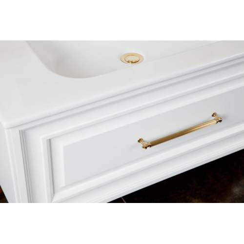Тумба под раковину, цвет белый матовый, фурнитура золото, La Beaute Cornelia index_2 - фото 5