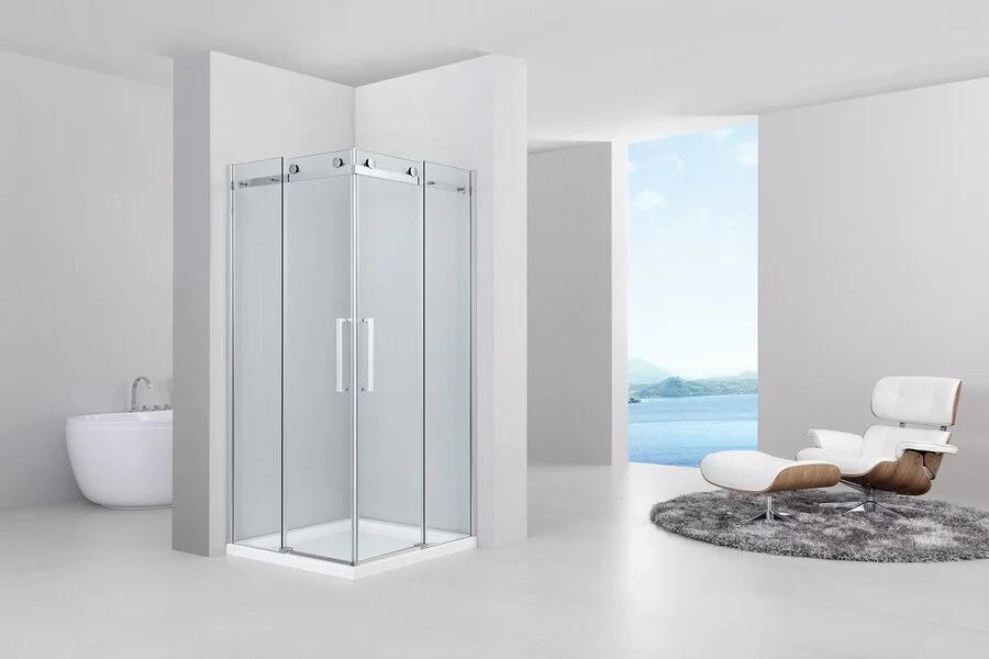 Душевой уголок Black&White Stellar Wind 140x80 см профиль хром, стекло прозрачное - фото 4