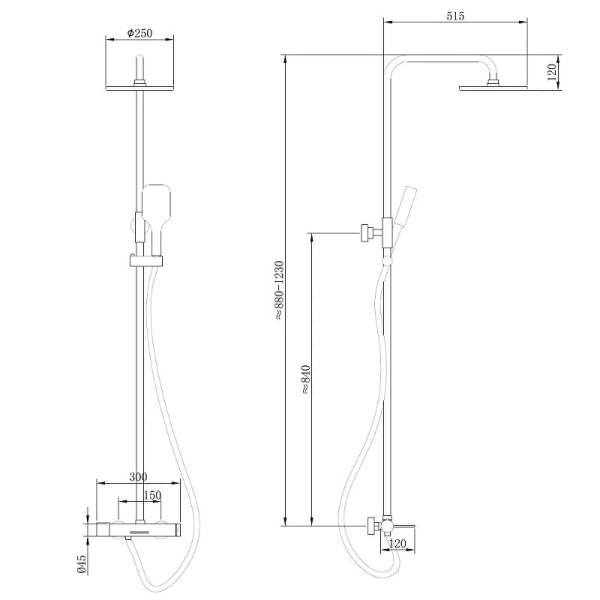 Душевая стойка Abber Emotion AF8816 с изливом - фото 2