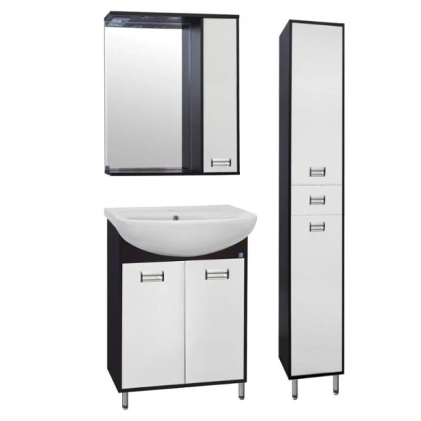 Шкаф-пенал напольный Style Line Эко Стиль 24 см белый/венге - фото 3