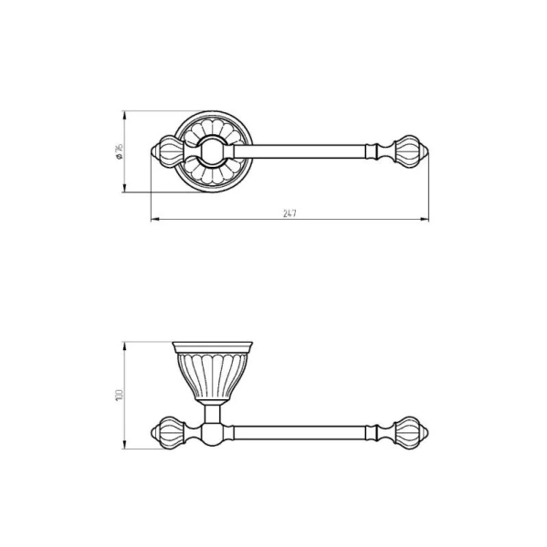 Бумагодержатель Migliore Olivia белая керамика, хром, классические, ретро, декорированные - фото 2