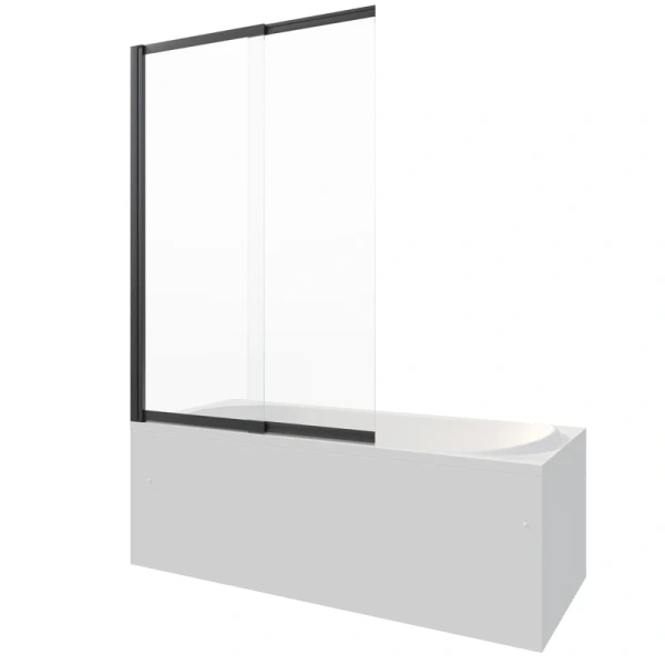 Шторка для ванны Berges River S Slider Black 98х145 см прозрачное стекло, профиль черный, прозрачные - фото 8