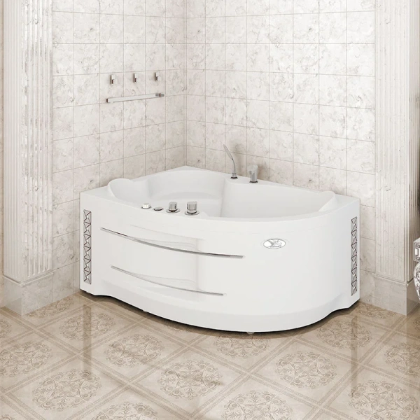 Ванна гидромассажная акриловая Vannesa Massage Ирма с полотенцедержателем, 150 х 97 см, система баланс хром, левая/правая, белые - фото 8