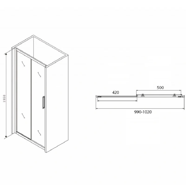 Душевая дверь Abber Schwarzer Diamant 100 см стекло прозрачное, современные, hi-tech - фото 2