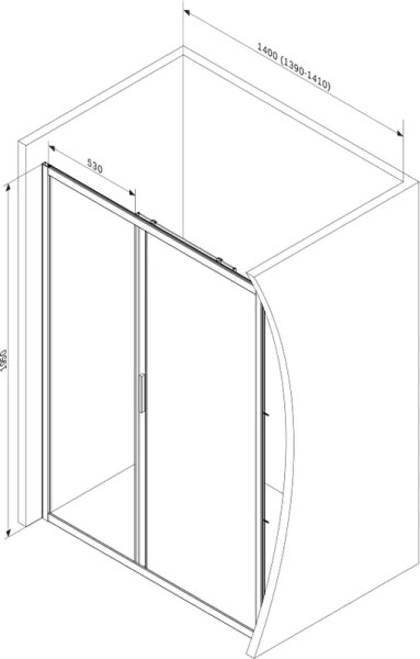 Душевая дверь в нишу AM.PM Gem Solo 140 см профиль черный стекло бронза, раздвижные - фото 6