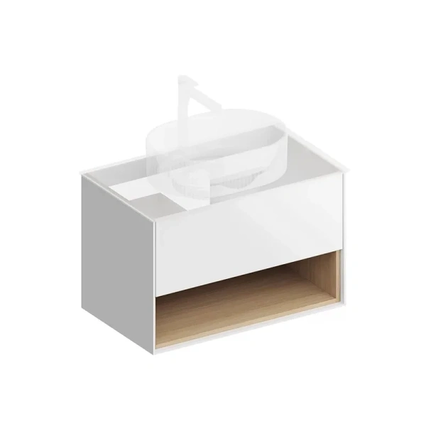 Тумба под раковину подвесная Kerama Marazzi Plaza Modern 80 см белая глянцевая - фото 2