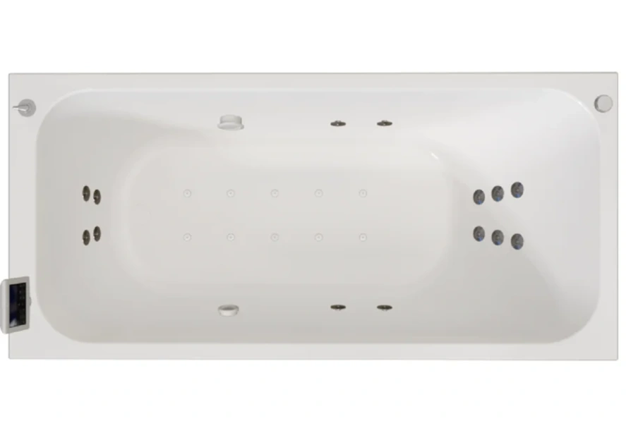 Гидромассажная ванна Радомир Прованс 1-83-2-0-0-192, 170 x 80 см, рама-подставка, фронтальный экран, слив-перелив автомат, гидромассаж Люкс хром КУ 500, белая - фото 1