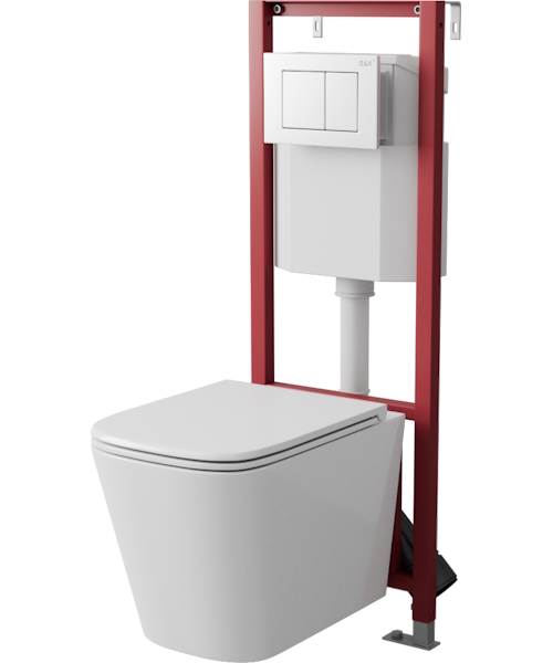 Инсталляция для унитаза D&K с белой клавишей, с кнопкой - фото 5