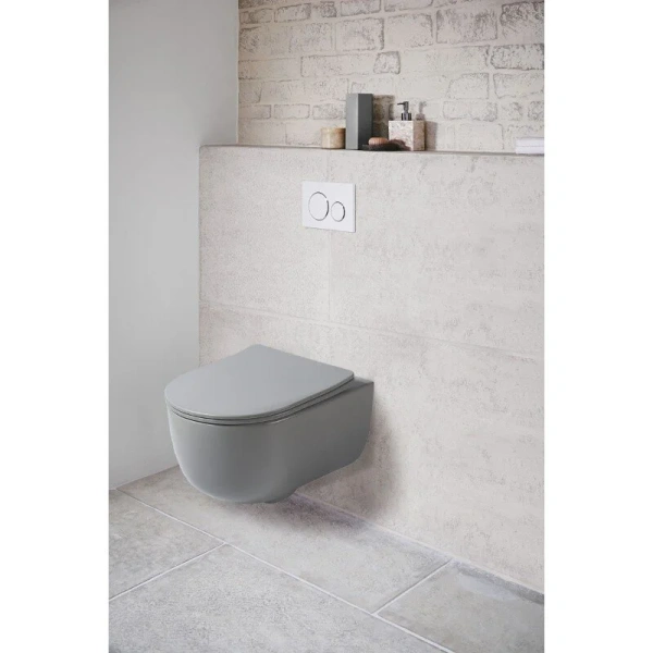 Унитаз подвесной Vincea Evo серый матовый, без бачка, со скрытым бачком - фото 3