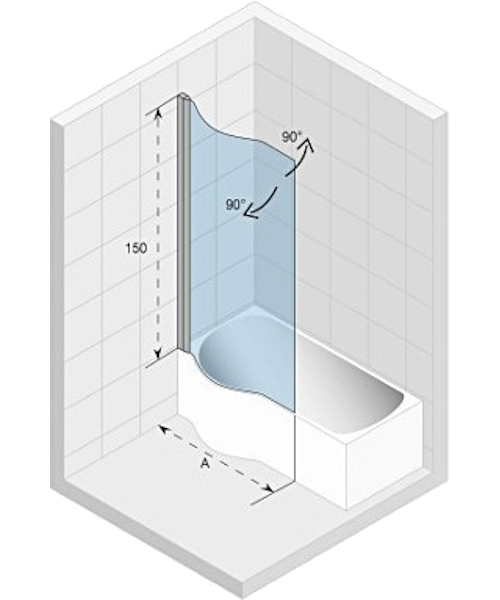Шторка для ванны Dorado Riho Novik Z108 80x150 см - фото 2