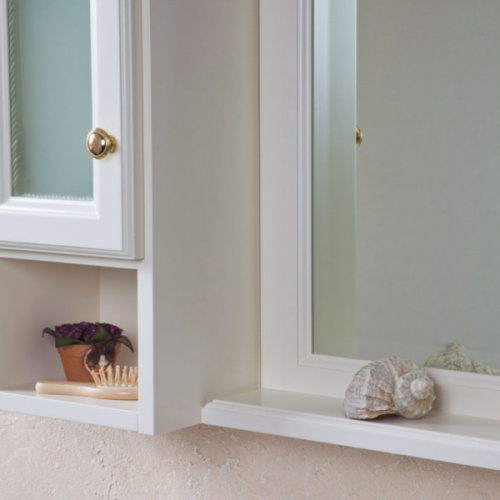 Шкаф для ванной, петли слева, цвет слоновая кость матовый, фурнитура золото, La Beaute Michel index_2 - фото 5