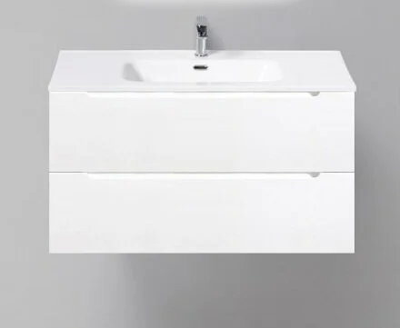 Тумба под раковину подвесная BelBagno Etna 90 см с двумя выкатными ящиками, bianco lucido - фото 1