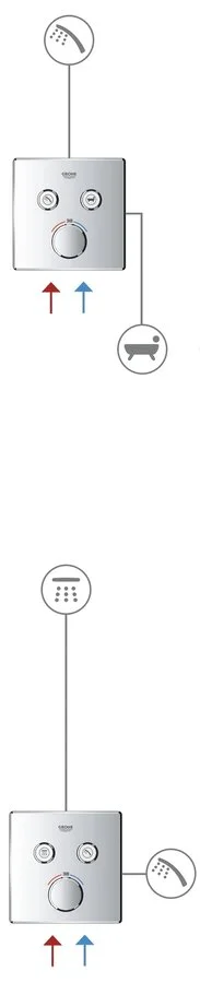 Смеситель для душа Grohe Grohtherm SmartControl 29119000 на 2 выхода, с термостатом - фото 7