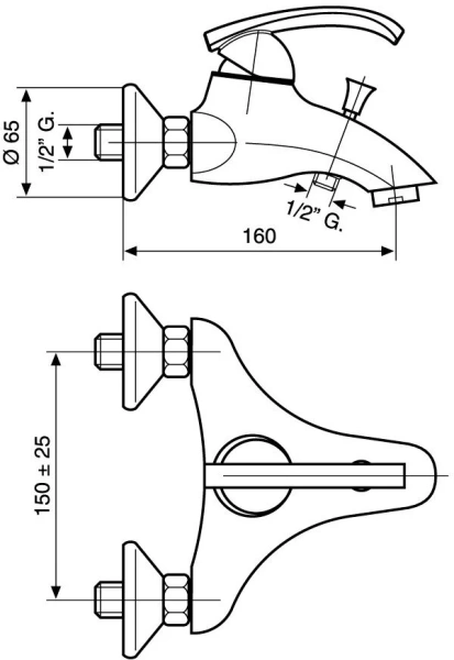 Смеситель для ванны Emmevi Ramses 72001 - фото 3