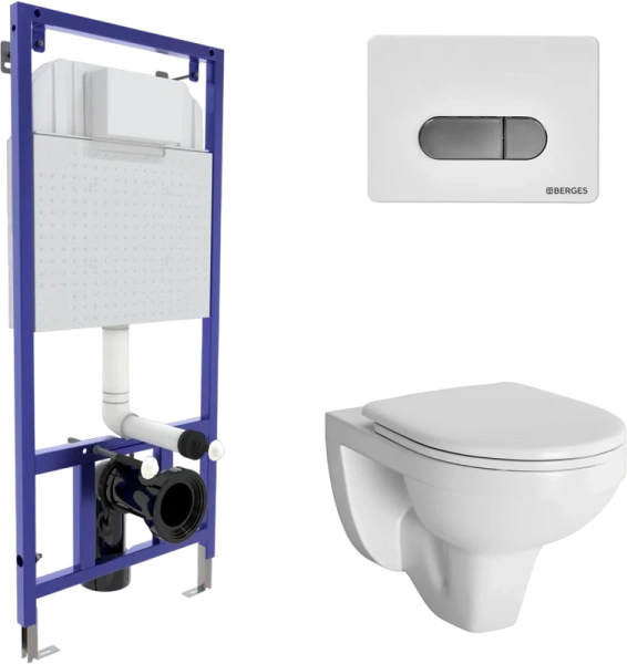 Унитаз с инсталляцией BERGES Gamma с крышкой-сиденьем - фото 1