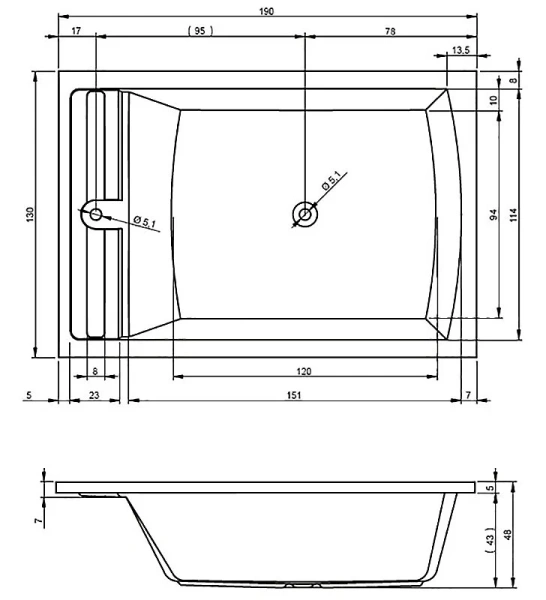 Ванна акриловая Riho Savona 190х130 см белая, акриловые - фото 2