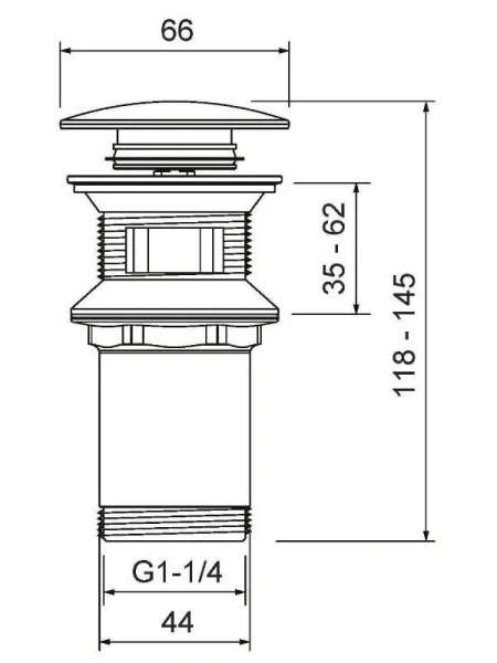 Донный клапан Timo черный матовый - фото 2