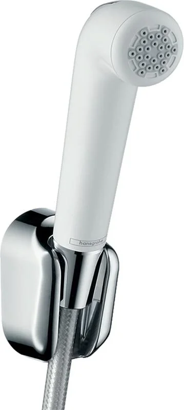 Гигиенический душ с держателем и шлангом Hansgrohe белый/хром - фото 1