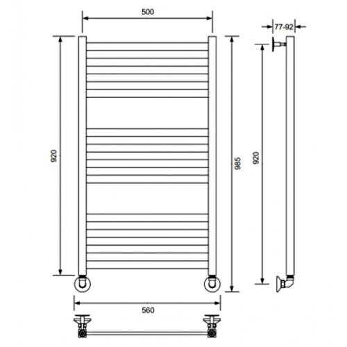 Полотенцесушитель водяной Ника Modern 100x50 см белый матовый - фото 2