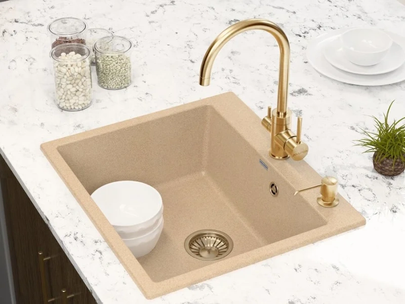 Смеситель для кухни Paulmark Essen золотой, современные, hi-tech - фото 3