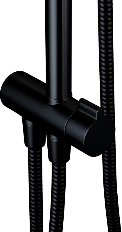 Душевая стойка Damixa Origin Evo с верхним и ручным душем, черная, без смесителя - фото 7